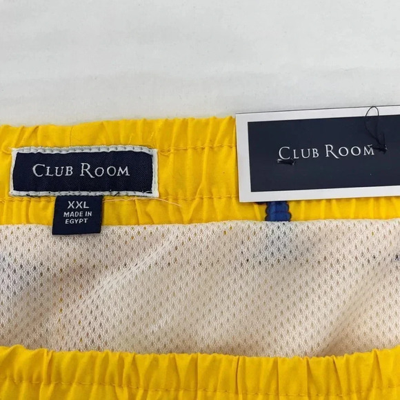 Club Room Lined Swim Trunks Mens XXL Yellow Quick Dry Novelty Print 7"Inseam - Picture 3 of 12